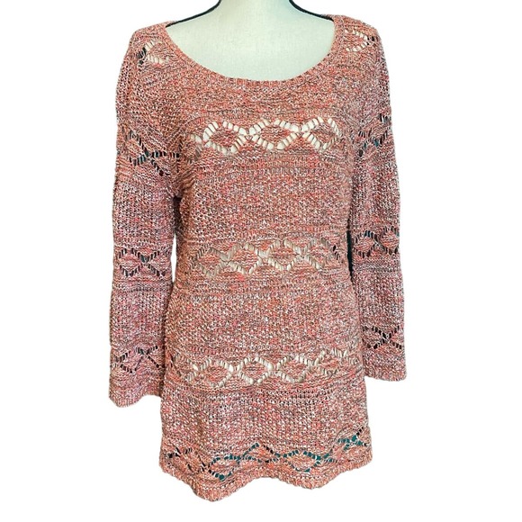 Soft Surroundings Orange Knit Tunic Sweater Women's Small - Picture 1 of 11